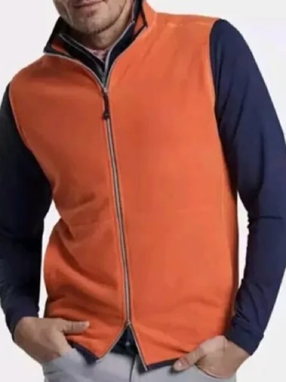Peter Millar Thermal Flow Micro Fleece Vest Men's XL Cape Red Full Zip